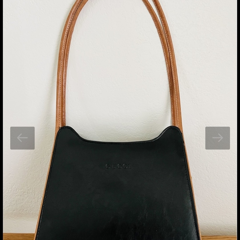 Vintage 1960s Gucci Black And Brown Shoulder Bag